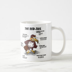 Rot-Schwanz Falke-Cartoon Tasse