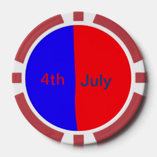 Rot schwarz Amerikanischer Tag 4. Juli Text hinzuf Pokerchips