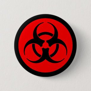 Rot-Schwarz-Biogefährdung Button