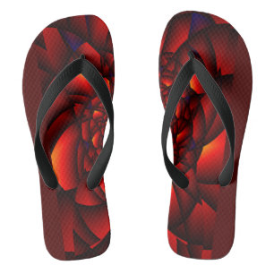 Rot Schwarz Blaue Blütenblätter Flip Flops