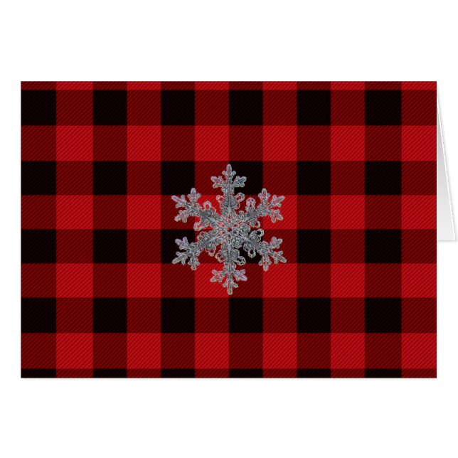 Rot, schwarz Büffel kariert, Schneeflocke (Vorderseite (Horizontal))