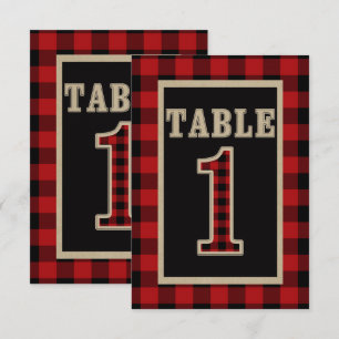 Rot & Schwarz Büffel Karo Rustikale Tischnummer 1