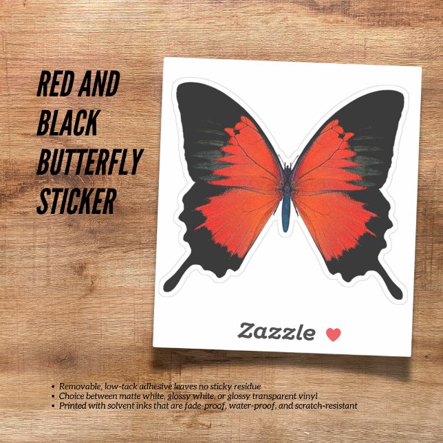 Rot-Schwarz-Butterfly-Aufkleber Aufkleber (The Butterfly Studio
Red and Black Butterfly Sticker)
