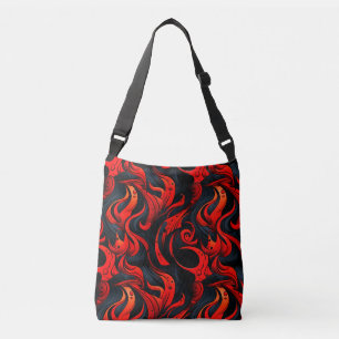 Rot-Schwarz-Design-Bag Tragetaschen Mit Langen Trägern