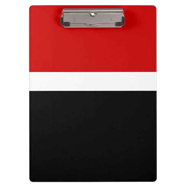 Rot-Schwarz-Farbblockstil Klemmbrett (Vorderseite)