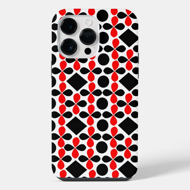 Rot Schwarz Geometrisch  iPhone Hülle (Rückseite)