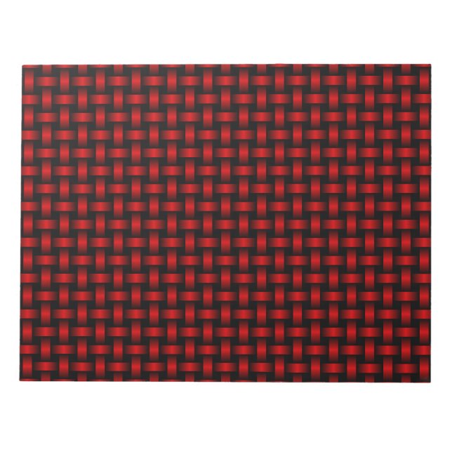 Rot-Schwarz-Gewebe-Muster Notizblock (Vorderseite)