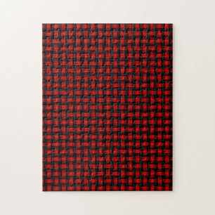 Rot-Schwarz-Gewebe-Muster Puzzle