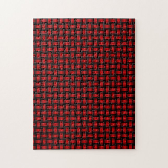 Rot-Schwarz-Gewebe-Muster Puzzle (Vertikal)