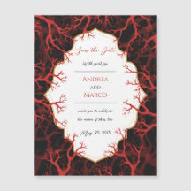 Rot-Schwarz-Gothic-Hochzeitseinladung Save the Dat