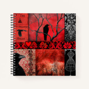 Rot-Schwarz-Gotik Notizbuch