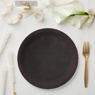 Rot & Schwarz Grunge Gothic Pappteller