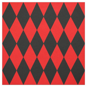 Rot-Schwarz-Harlekin-Diamanten-Schachbrett-Design Stoff