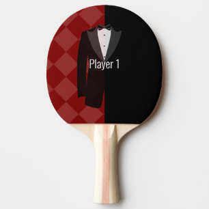 Rot & Schwarz Junggesellenabschied Beer Pong Paddl Tischtennis Schläger
