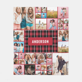 Rot Schwarz kariert moderne minimale Pampas 34 Fot Fleecedecke