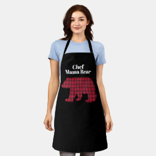 Rot-schwarz kariertes Chef Mama Bär Schürze