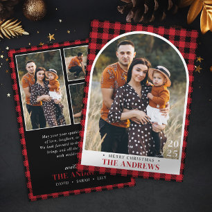 Rot & Schwarz kariertes Familienfoto Weihnachten