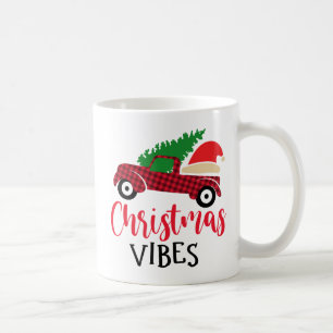 Rot-Schwarz-Karo-Muster Rustikal-Weihnachts-LKW Kaffeetasse