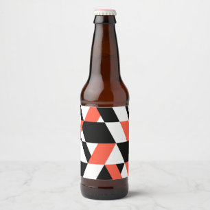 Rot-Schwarz, modern, trendig, geometrisch Bierflaschenetikett