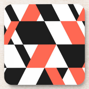 Rot-schwarz, modern, trendig, geometrisch, urbane getränkeuntersetzer