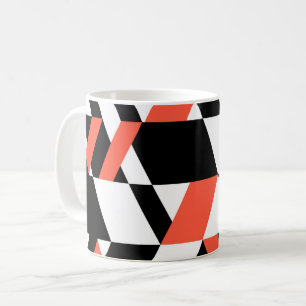 Rot-schwarz, modern, trendig, geometrisch, urbane  kaffeetasse