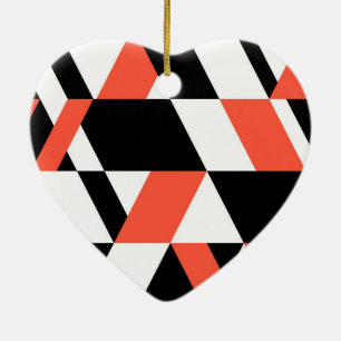 Rot-schwarz, modern, trendig, geometrisch, urbane keramik ornament