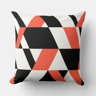 Rot-schwarz, modern, trendig, geometrisch, urbane kissen