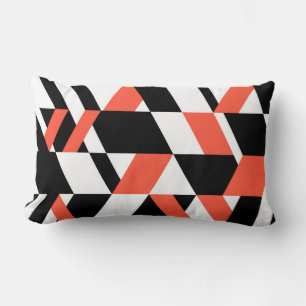 Rot-schwarz, modern, trendig, geometrisch, urbane lendenkissen