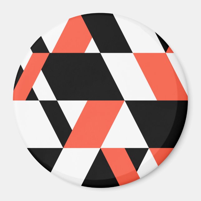 Rot-schwarz, modern, trendig, geometrisch, urbane  magnet (Vorne)