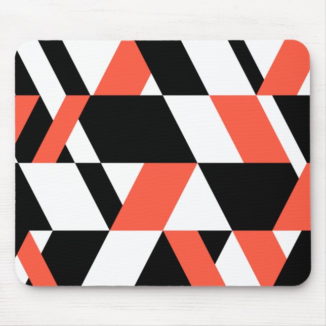 Rot-schwarz, modern, trendig, geometrisch, urbane  mousepad (Vorne)