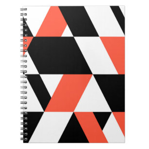 Rot-schwarz, modern, trendig, geometrisch, urbane notizblock