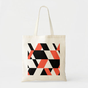 Rot-schwarz, modern, trendig, geometrisch, urbane tragetasche