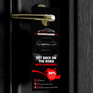 Rot & Schwarz Professionelle Autodetailing Türanhänger