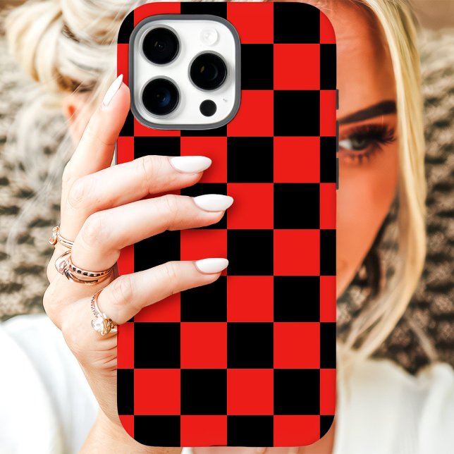 Rot-Schwarz-Schachbrett Case-Mate iPhone Hülle (Von Creator hochgeladen)
