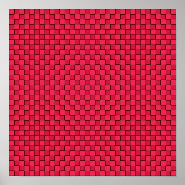 Rot-Schwarz-Schachbrett Poster (Vorne)