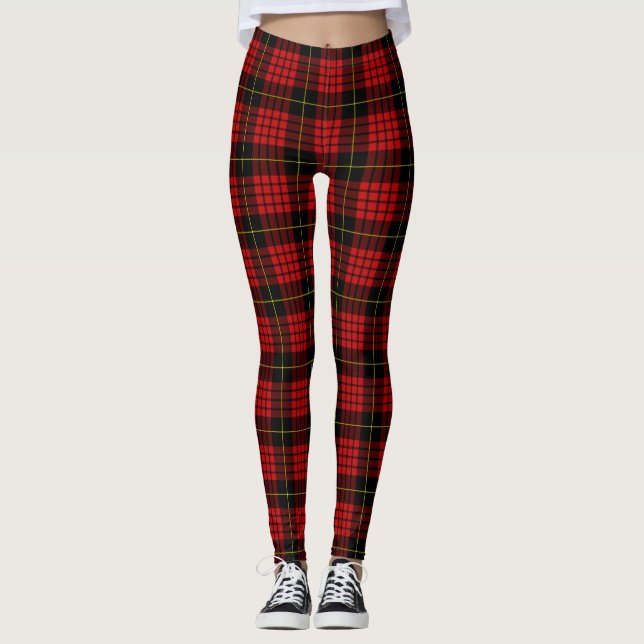 Rot-Schwarz-Schotter Leggings (Vorderseite)