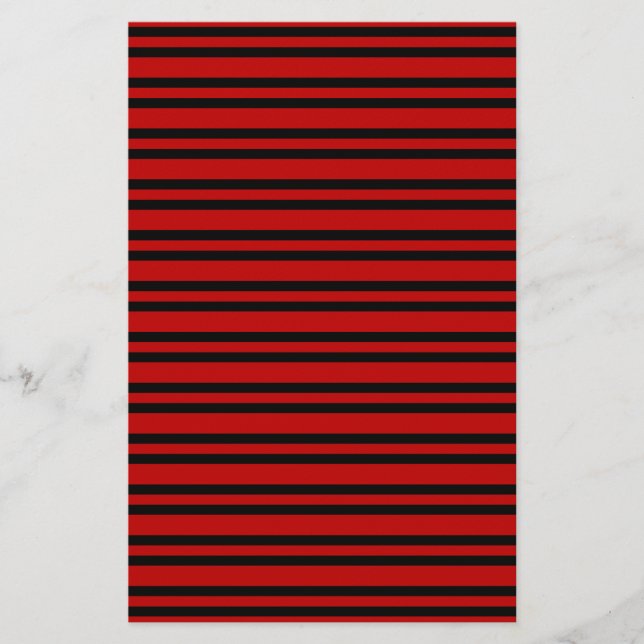Rot-Schwarz-Streifenmuster Briefpapier (Vorderseite)
