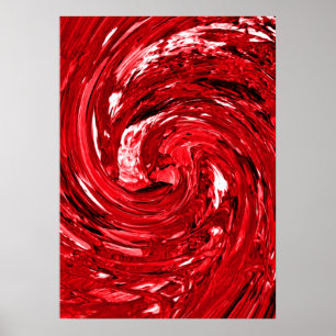 Rot-Schwarz-Swirt-Design Poster