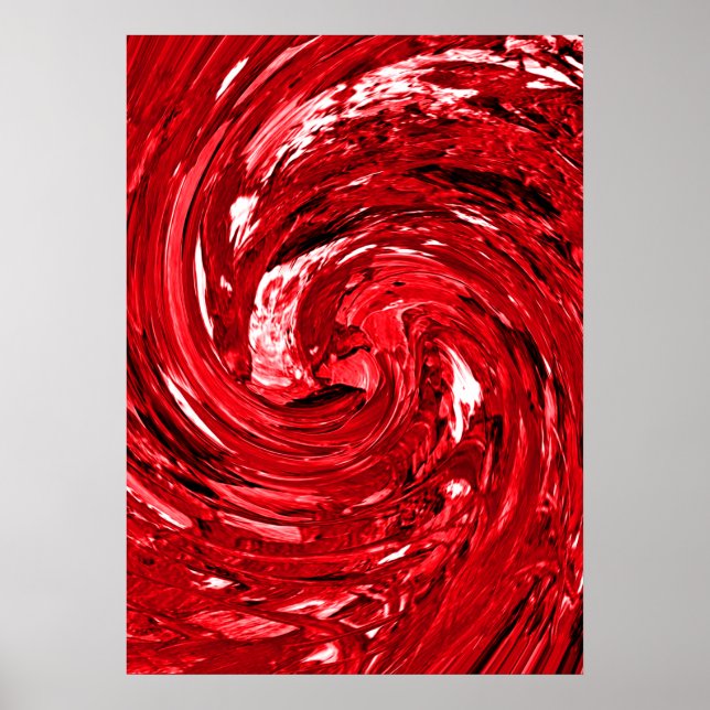 Rot-Schwarz-Swirt-Design Poster (Vorne)