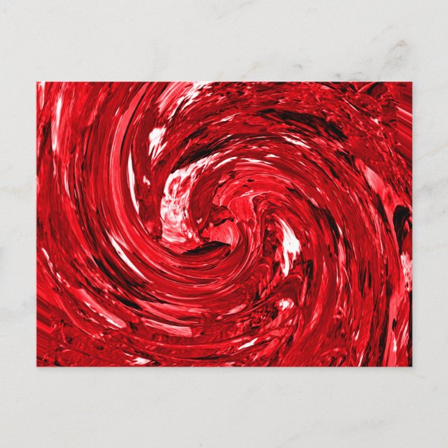 Rot-Schwarz-Swirt-Design Postkarte (Vorderseite)