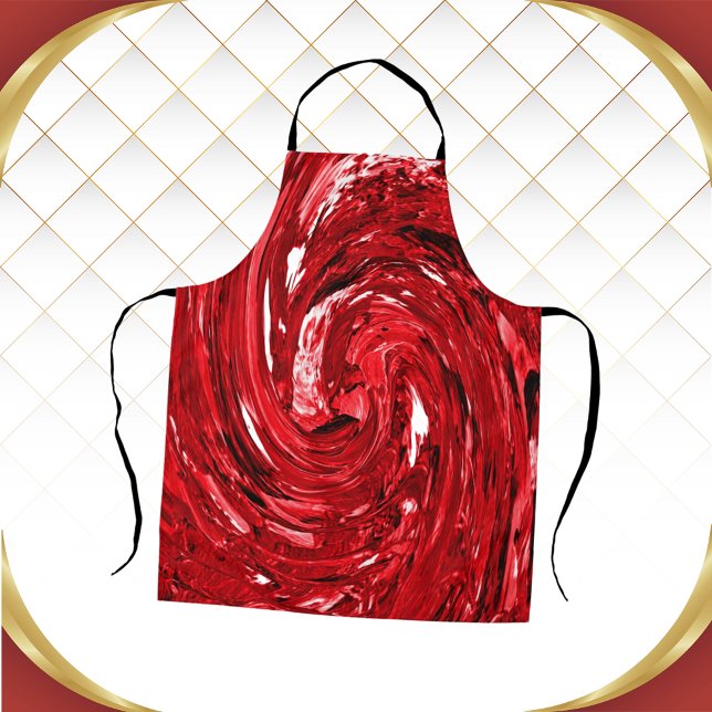 Rot-Schwarz-Swirt-Design Schürze (Von Creator hochgeladen)