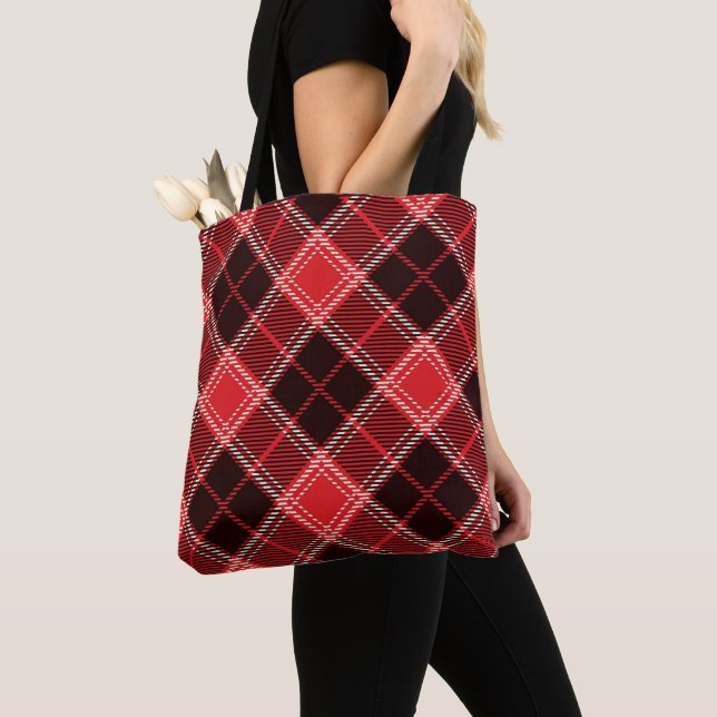 Rot-Schwarz-Tartan (Von Nahem)