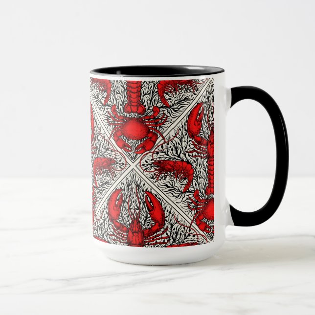 Rot, Schwarz und Elfenbein Tasse (Rechts)