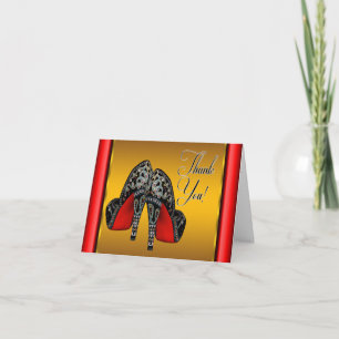 Rot Schwarz und Gold High Heels Danke