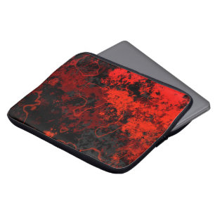 Rot, Schwarz und Graumarmor Abstrakt Laptopschutzhülle