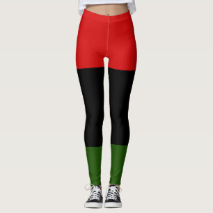 Rot, Schwarz und Grün Leggings