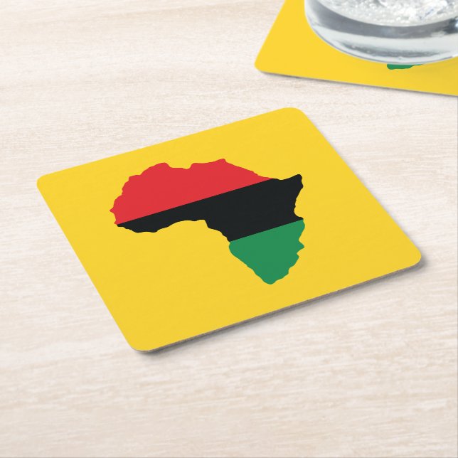 Rot-, Schwarz- und Grünafrikanische Flagge Rechteckiger Pappuntersetzer (angewinkelt)