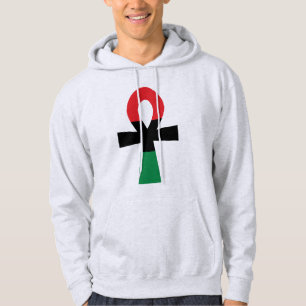 Rot, Schwarz und grüner Ankh Hoodie