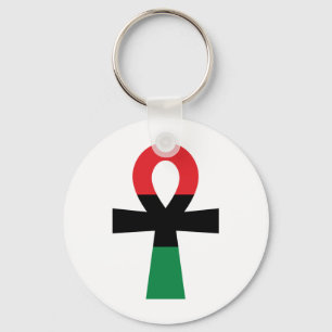 Rot, Schwarz und grüner Ankh Schlüsselanhänger