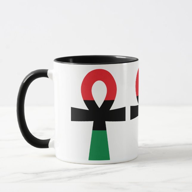 Rot, Schwarz und grüner Ankh Tasse (Links)